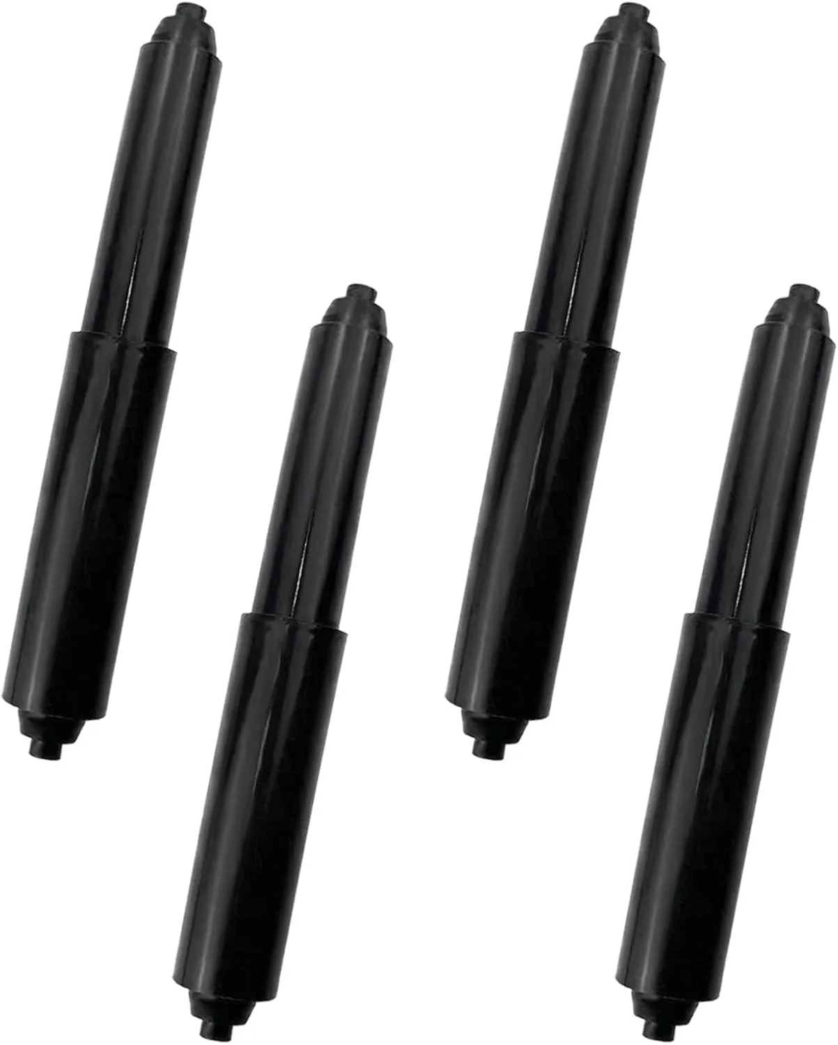 4 عدد غلتک نگهدارنده کاغذ توالت، میله جایگزین محور غلتکی پلاستیکی مشکی، فنری برای حمام