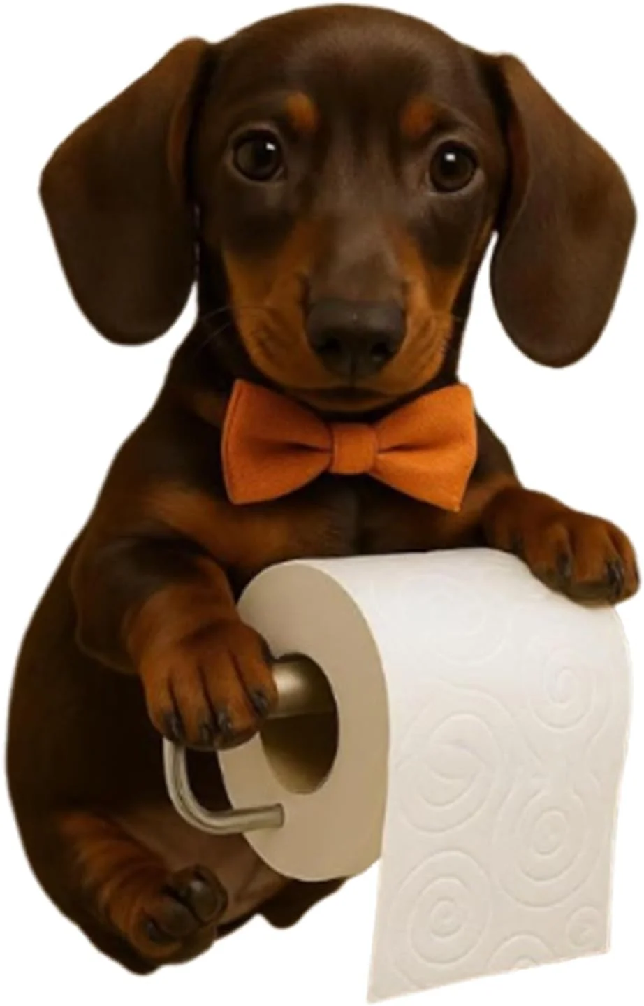 جا دستمال کاغذی رولی طرح سگ - جا دستمال کاغذی دیواری طرح سگ | استند نگهدارنده رولی دیواری، دکور اتاق، قفسه زیبا برای آشپزخانه، حمام، هتل و کاروان