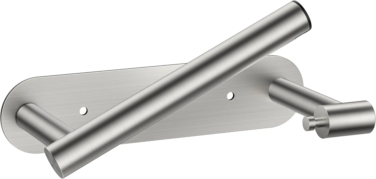 نگهدارنده رول دستمال توالت - نگهدارنده دیواری رول دستمال توالت نیکل برس خورده - نگهدارنده چسبی رول دستمال توالت برای حمام