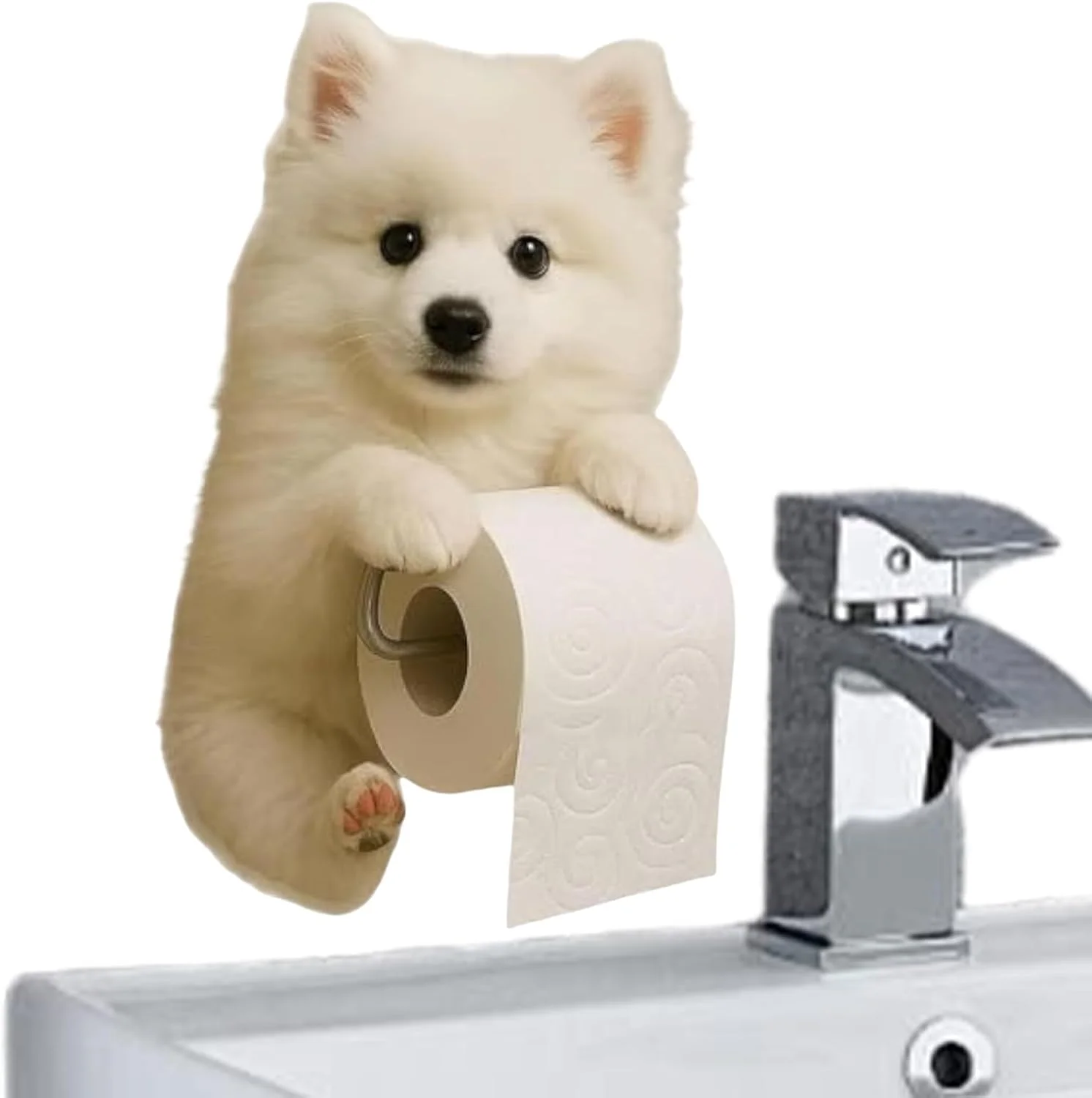 نگهدارنده رول دستمال توالت - استند نگهدارنده دستمال توالت طرح سگ، لوازم جانبی دکوری منزل، سازمان دهنده نگهداری دستمال سفره، قابل نصب روی دیوار، مناسب برای آپارتمان، خانه، هتل، خوابگاه