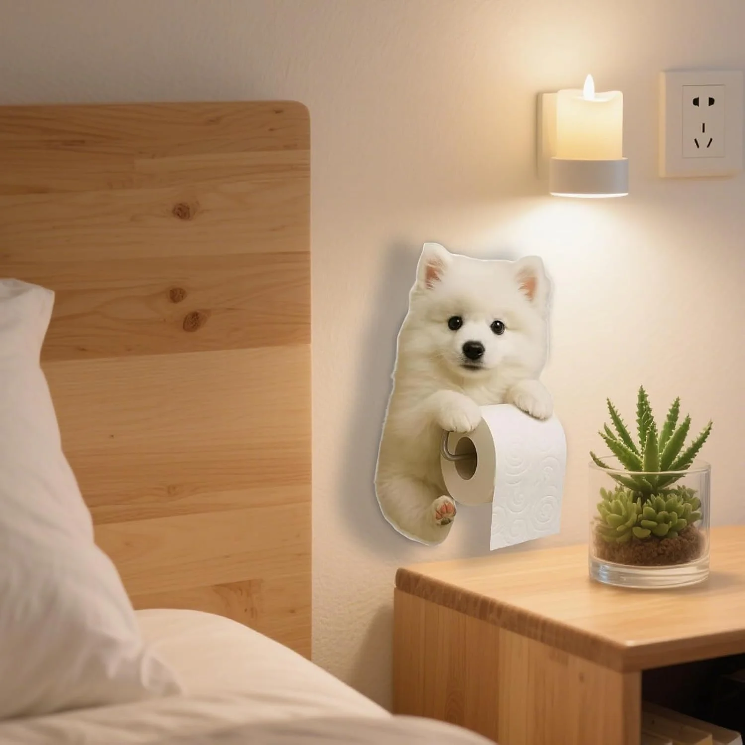 نگهدارنده رول دستمال توالت - استند نگهدارنده دستمال توالت طرح سگ، لوازم جانبی دکوری منزل، سازمان دهنده نگهداری دستمال سفره، قابل نصب روی دیوار، مناسب برای آپارتمان، خانه، هتل، خوابگاه
