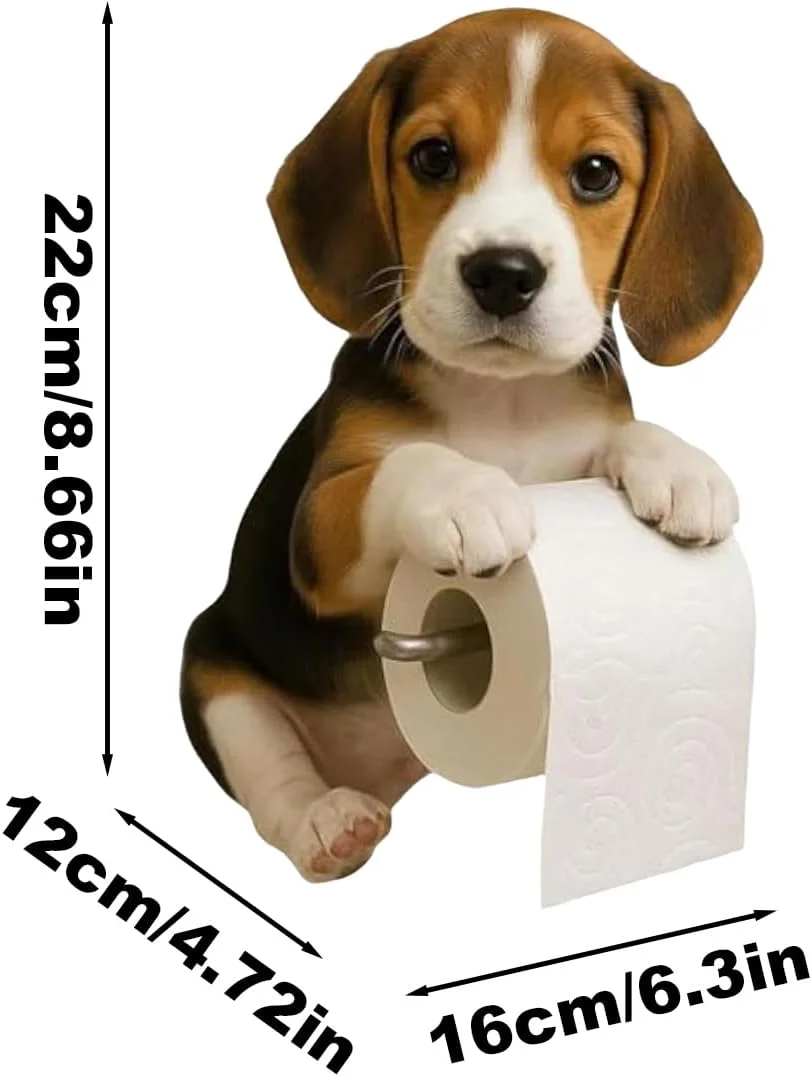 نگهدارنده رول دستمال توالت - استند نگهدارنده دستمال توالت طرح سگ | پخش کننده دستمال کاغذی، سازمان دهنده نگهداری دستمال سفره، قابل نصب روی دیوار، دکوراسیون منزل، لوازم جانبی حمام برای آشپزخانه، اتاق خواب، خوابگاه