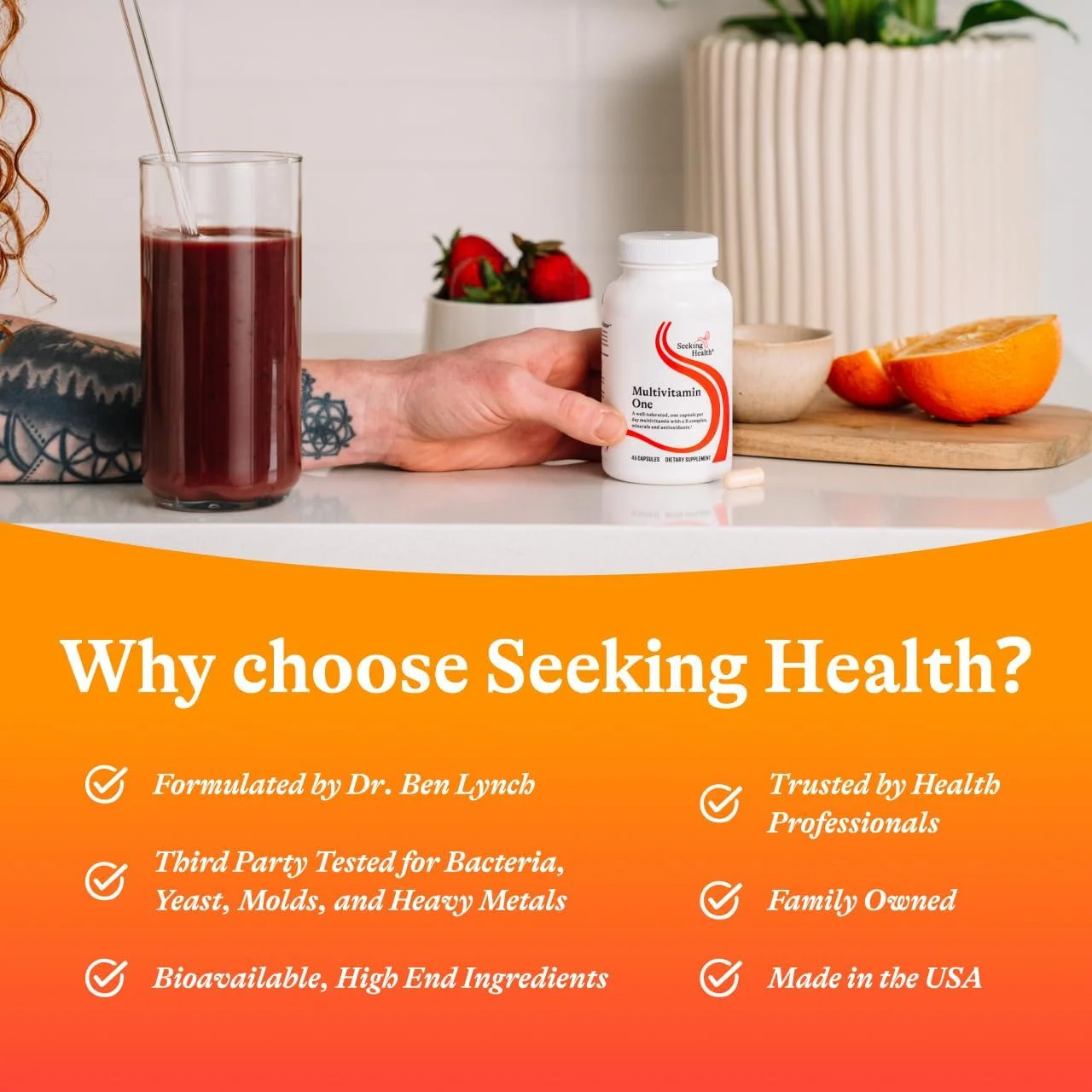 مولتی ویتامین یک Seeking Health، مکمل مولتی ویتامین 1 بار در روز برای بزرگسالان، متیل B12 و متیل فولات، ویتامین A، مواد مغذی با قابلیت جذب بالا برای مردان و زنان، گیاهی (45 کپسول) مولتی ویتامین یک Seeking Health، مکمل مولتی ویتامین 1 بار در روز برای بزرگسالان، متیل B12 و متیل فولات، ویتامین A، مواد مغذی با قابلیت جذب بالا برای مردان و زنان، گیاهی (45 کپسول)