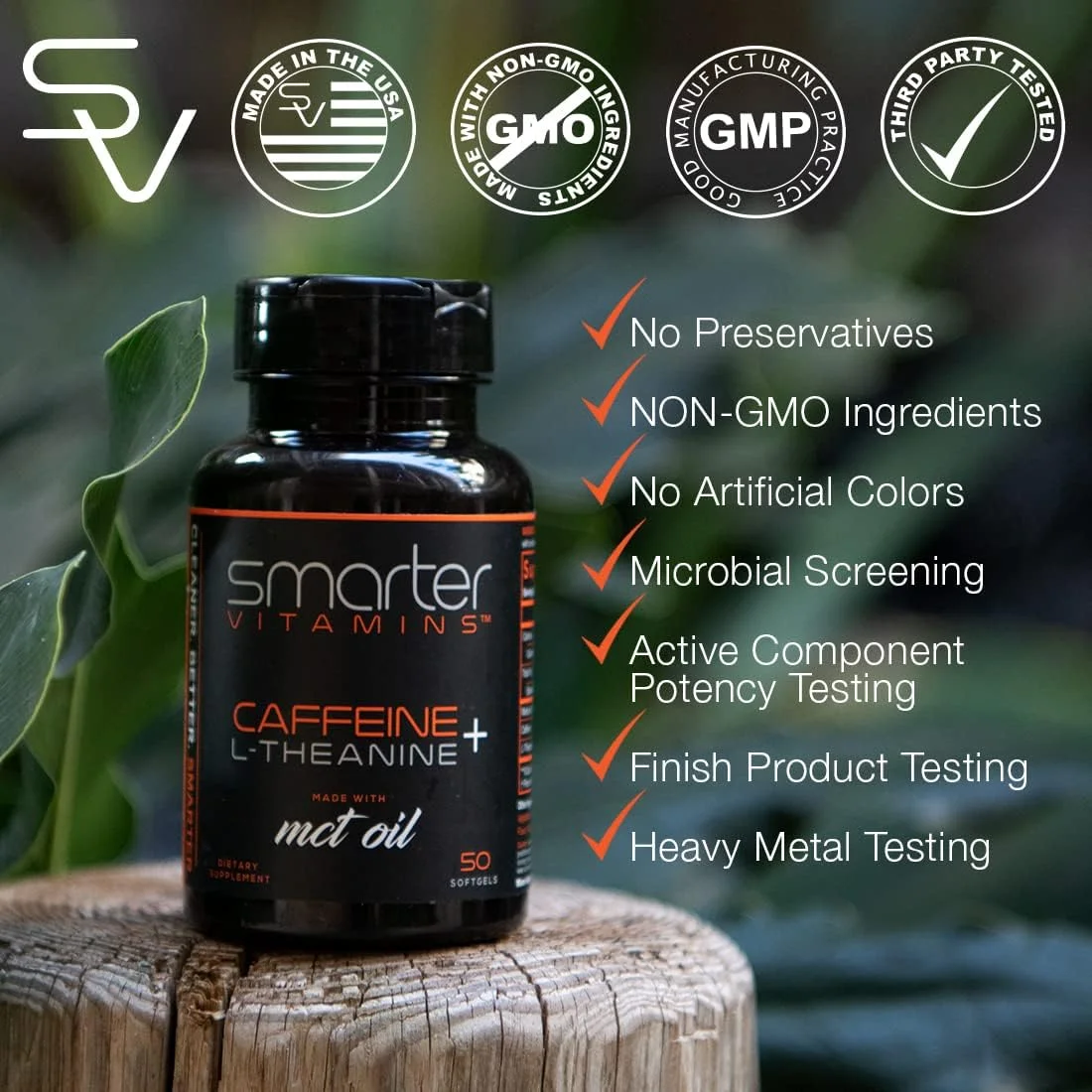 کپسول های کافئین 200 میلی گرمی SmarterVitamins به همراه ال-تیانین - روغن MCT کپسول های کافئین 200 میلی گرمی SmarterVitamins به همراه ال-تیانین - روغن MCT