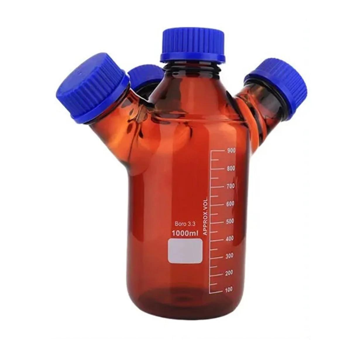 تجهیزات آزمایشگاهی ویال های فاز قهوه ای با درب پیچی دو/سه/چهار گردنه 250ml-2000ml (چهار گردنه 2000ml)