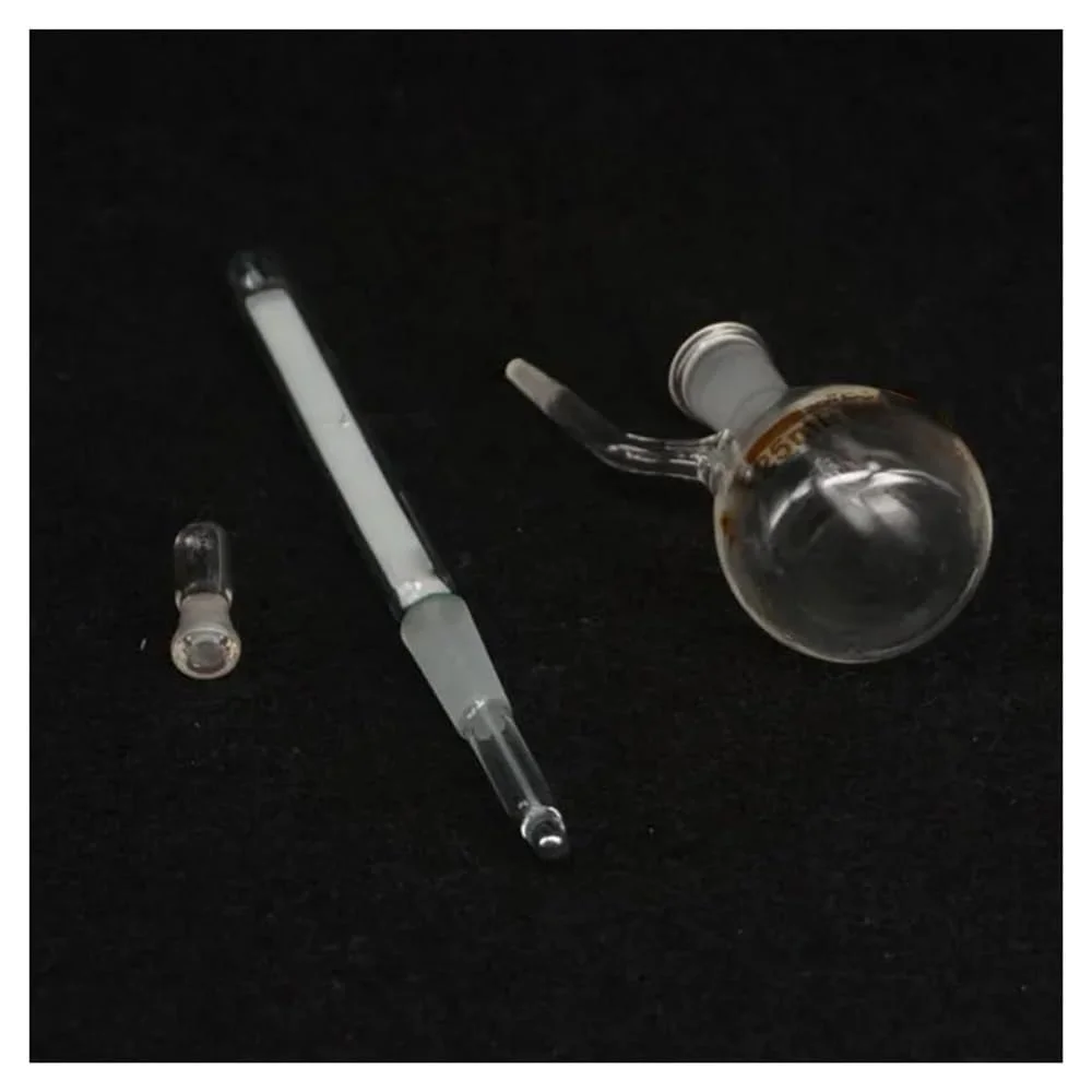 تجهیزات آزمایشگاهی - بطری شیشه ای وزن مخصوص آزمایشگاهی 25/50 میلی لیتری، پیکنومتر درجه یک به همراه دماسنج (25 میلی لیتر)