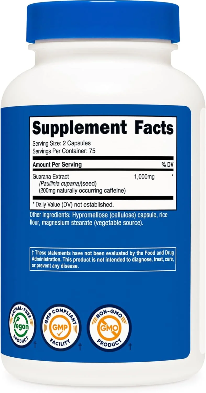 نوتریکاست گوارانا 1000 میلیگرم در هر وعده، 150 کپسول گیاهی - مکمل انرژیزای گیاهی طبیعی برزیلی حاوی کافئین نوتریکاست گوارانا 1000 میلیگرم در هر وعده، 150 کپسول گیاهی - مکمل انرژیزای گیاهی طبیعی برزیلی حاوی کافئین