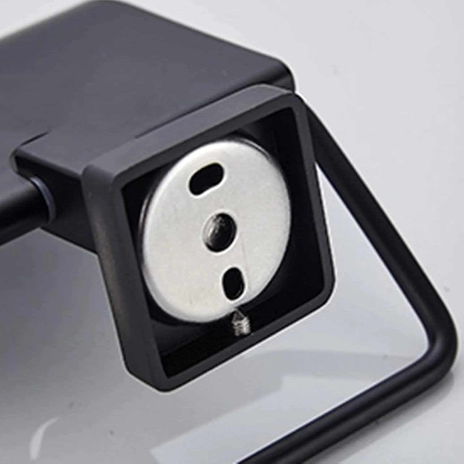 جا دستمال توالت LIU - با پوشش، مدرن، نصب دیواری، مناسب برای منزل یا محیط تجاری، استیل ضد زنگ مشکی (رنگ: پایه مربعی)