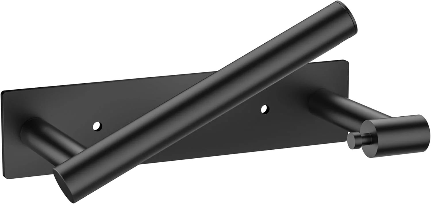 نگهدارنده دستمال توالت دیواری - نگهدارنده دستمال توالت مشکی مات چسبی - نگهدارنده رول دستمال توالت حمام