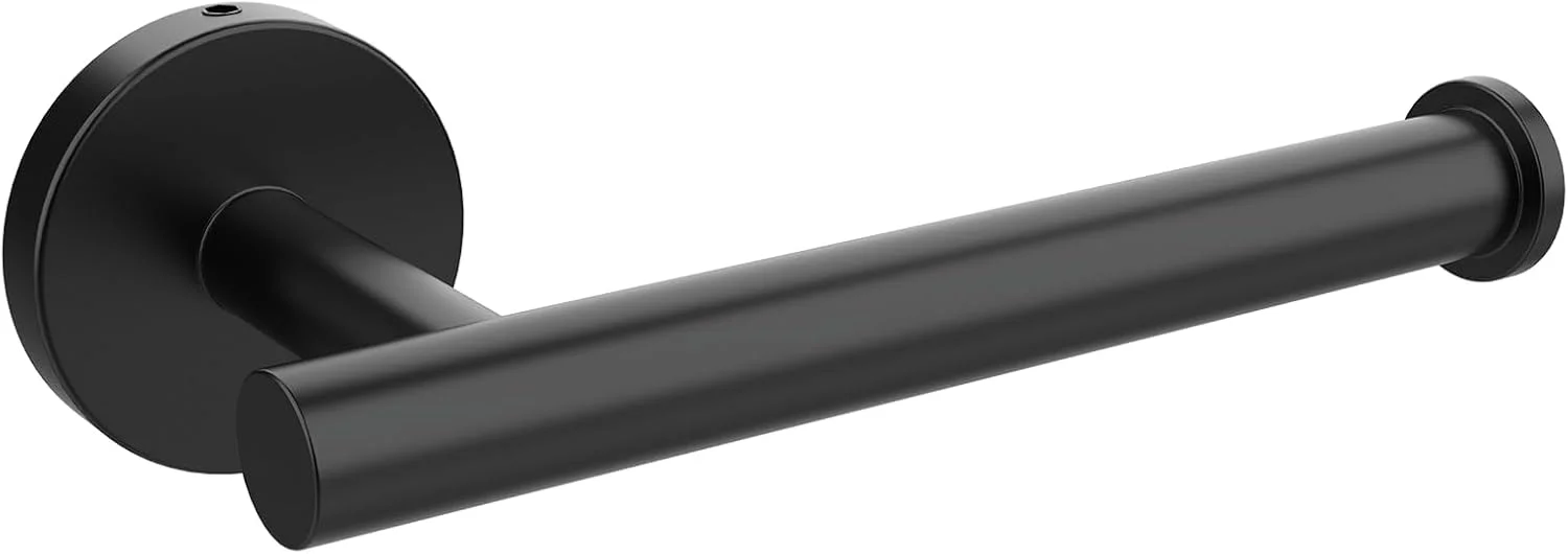 جا دستمال کاغذی توالت دیواری - جا دستمال کاغذی توالت مشکی مات گرد و محکم برای رول بزرگ، جا دستمال کاغذی رولی استیل ضد زنگ 304 ممتاز برای حمام، دستشویی، مشکی