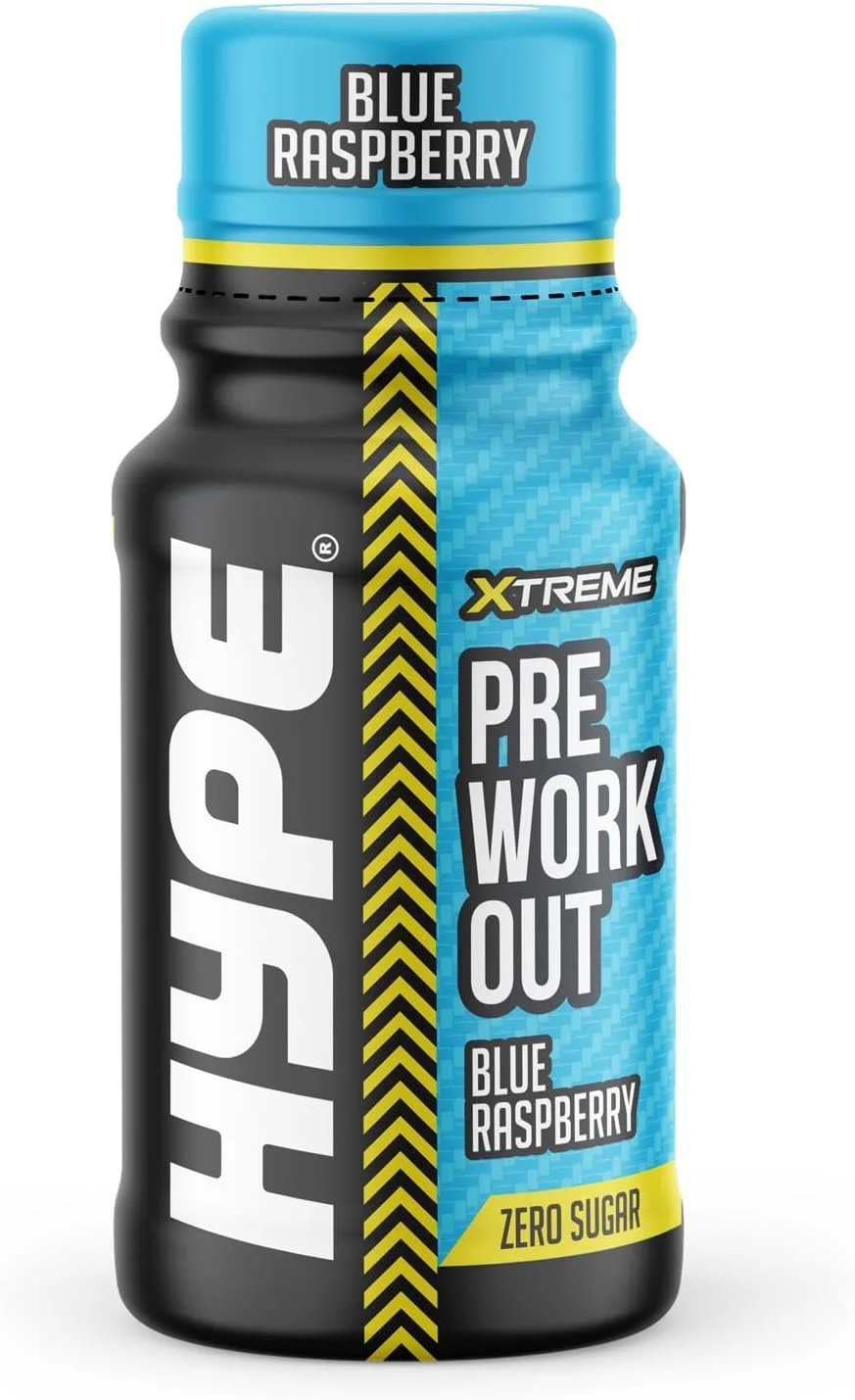 شات های قبل از تمرین Hype Xtreme - طعم تمشک آبی، 200 میلی گرم کافئین، 2000 میلی گرم بتا آلانین، 2000 میلی گرم ال-سیترولین، بدون شکر - افزایش انرژی آماده برای نوشیدن برای افزایش تمرکز و عملکرد (بسته 12 عددی) شات های قبل از تمرین Hype Xtreme - طعم تمشک آبی، 200 میلی گرم کافئین، 2000 میلی گرم بتا آلانین، 2000 میلی گرم ال-سیترولین، بدون شکر - افزایش انرژی آماده برای نوشیدن برای افزایش تمرکز و عملکرد (بسته 12 عددی)