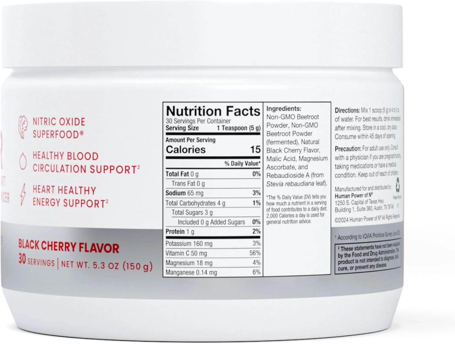 پودر ریشه چغندر SuperBeets HumanN - تقویت کننده نیتریک اکسید برای فشار خون، گردش خون و پشتیبانی از سلامت قلب - مکمل سوپرفود غیر GMO - طعم گیلاس سیاه طبیعی، 30 سروینگ پودر ریشه چغندر SuperBeets HumanN - تقویت کننده نیتریک اکسید برای فشار خون، گردش خون و پشتیبانی از سلامت قلب - مکمل سوپرفود غیر GMO - طعم گیلاس سیاه طبیعی، 30 سروینگ