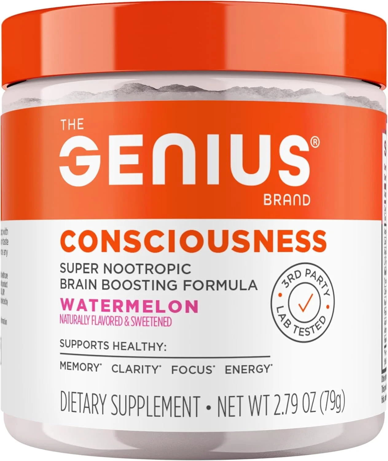 پودر نوتراپیک ممتاز Genius Consciousness برای تمرکز، حافظه و وضوح ذهنی - AlphaSize، NeuroFactor، Lion’s Mane و Dynamine - تقویت کننده طبیعی مغز برای مطالعه، کار و خلاقیت - طعم هندوانه