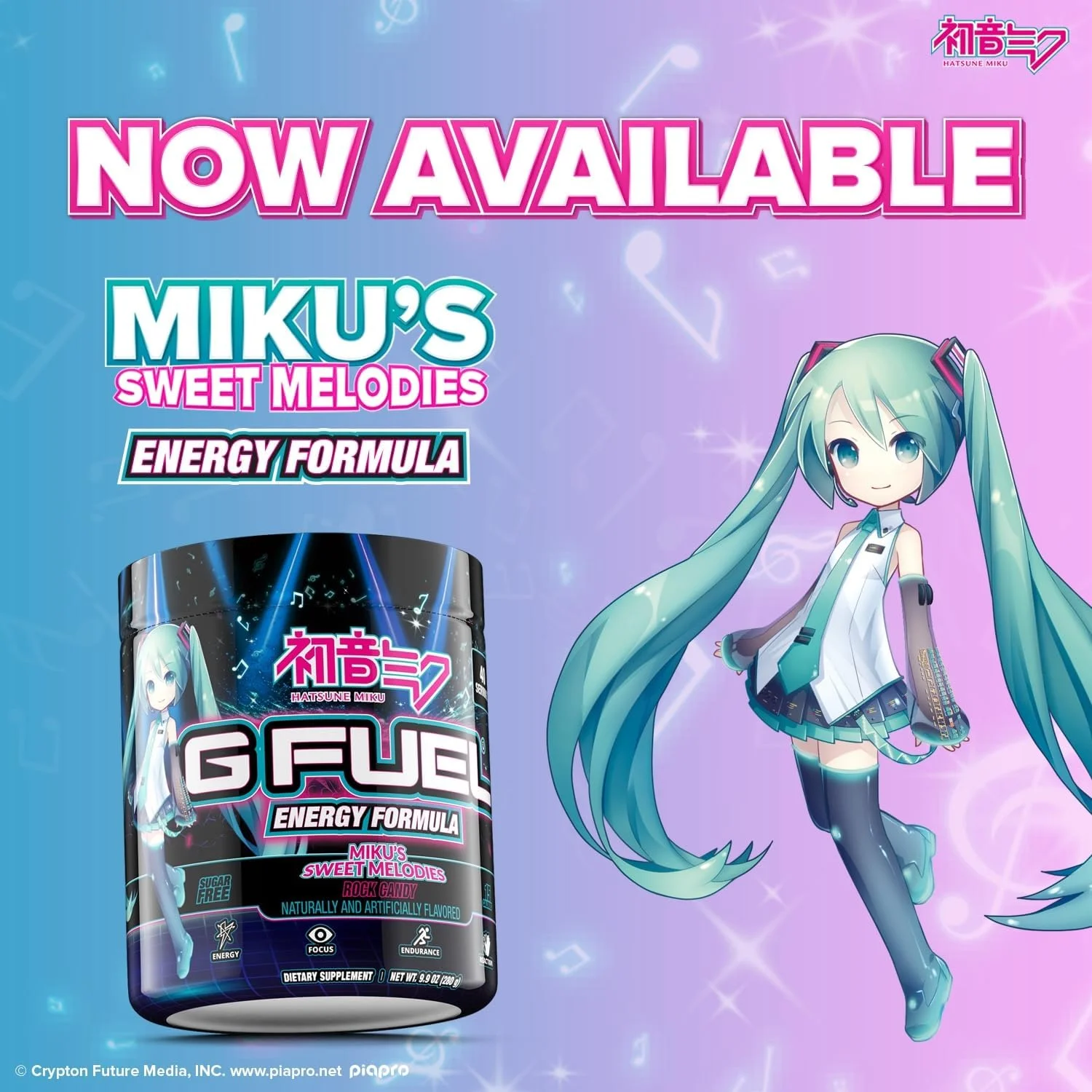 G Fuel Sweet Melodies Inspired by Hatsune Miku Energy Powder, Sugar Free, Concentration Supplement with Clean Caffeine, Water Blend, Flavor, 9.9 Ounce (Pack of 1) G Fuel Sweet Melodies Inspired by Hatsune Miku Energy Powder, Sugar Free, Concentration Supplement with Clean Caffeine, Water Blend, Flavor, 9.9 Ounce (Pack of 1)