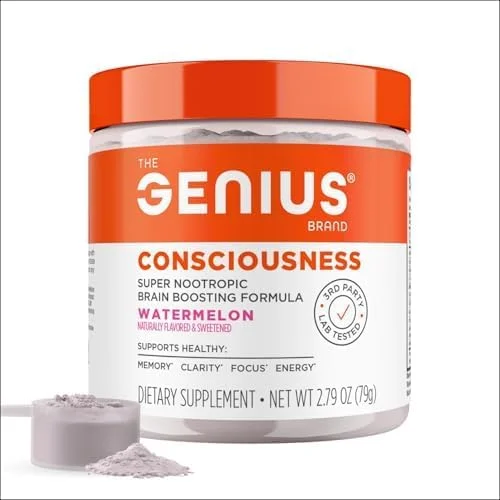 پودر نوتراپیک ممتاز Genius Consciousness برای تمرکز، حافظه و وضوح ذهنی - AlphaSize، NeuroFactor، Lion’s Mane و Dynamine - تقویت کننده طبیعی مغز برای مطالعه، کار و خلاقیت - طعم هندوانه پودر نوتراپیک ممتاز Genius Consciousness برای تمرکز، حافظه و وضوح ذهنی - AlphaSize، NeuroFactor، Lion’s Mane و Dynamine - تقویت کننده طبیعی مغز برای مطالعه، کار و خلاقیت - طعم هندوانه