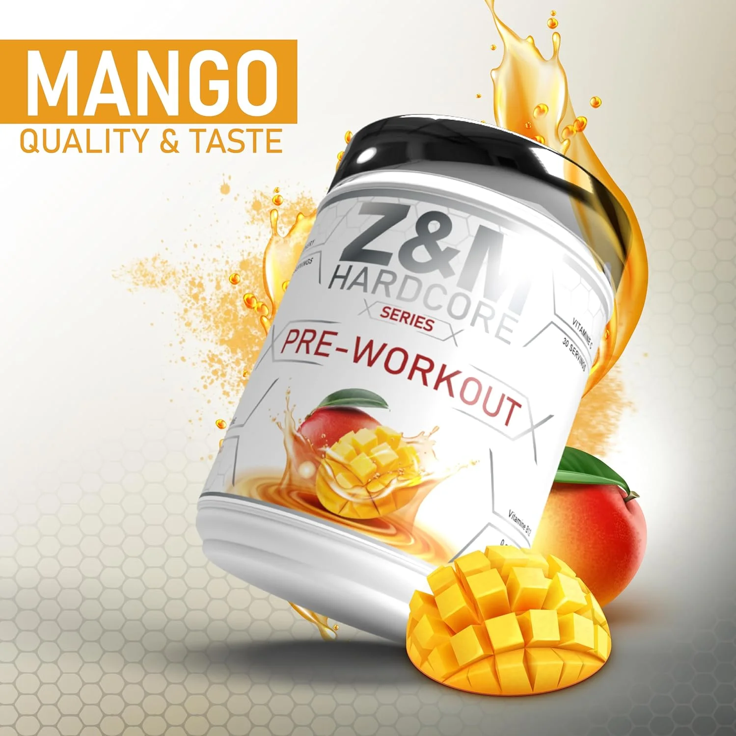 مکمل قبل از تمرین زد اند ام هاردکور با طعم انبه 300 گرم