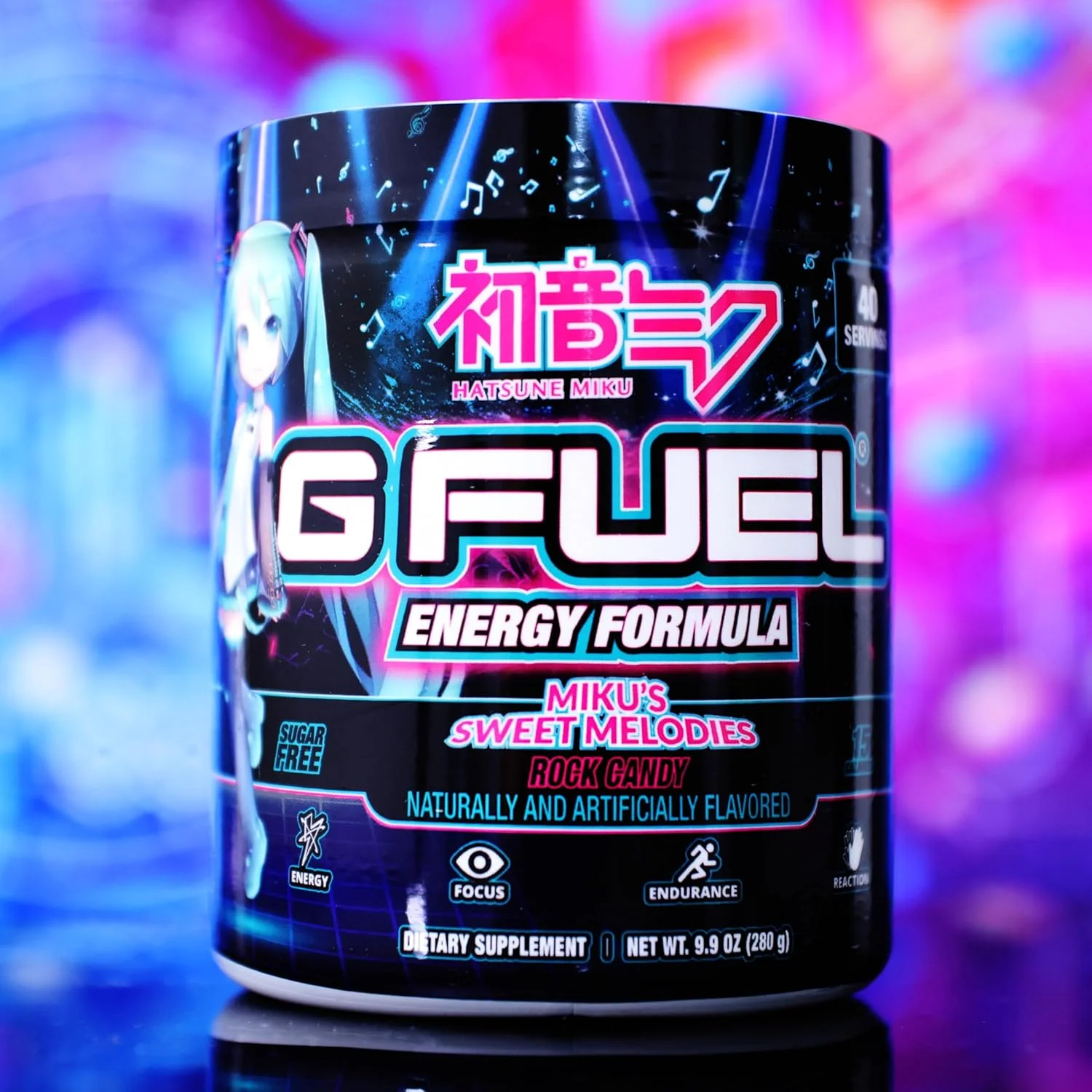 G Fuel Sweet Melodies Inspired by Hatsune Miku Energy Powder, Sugar Free, Concentration Supplement with Clean Caffeine, Water Blend, Flavor, 9.9 Ounce (Pack of 1) G Fuel Sweet Melodies Inspired by Hatsune Miku Energy Powder, Sugar Free, Concentration Supplement with Clean Caffeine, Water Blend, Flavor, 9.9 Ounce (Pack of 1)