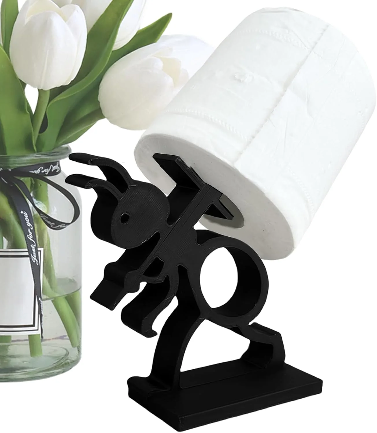 نگهدارنده کاغذ توالت | نگهدارنده استند حوله کاغذی - جا دستمال کاغذی ایستاده به شکل مورچه، سازمان دهنده و محل نگهداری برای آشپزخانه، اتاق خواب، هتل، آپارتمان و سرویس بهداشتی