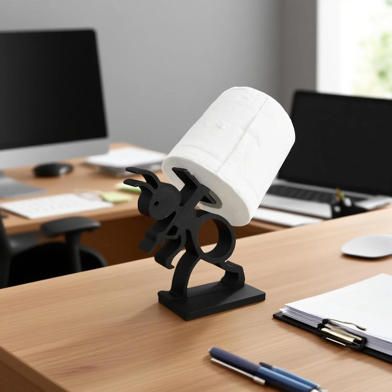 نگهدارنده کاغذ توالت | نگهدارنده استند حوله کاغذی - جا دستمال کاغذی ایستاده به شکل مورچه، سازمان دهنده و محل نگهداری برای آشپزخانه، اتاق خواب، هتل، آپارتمان و سرویس بهداشتی