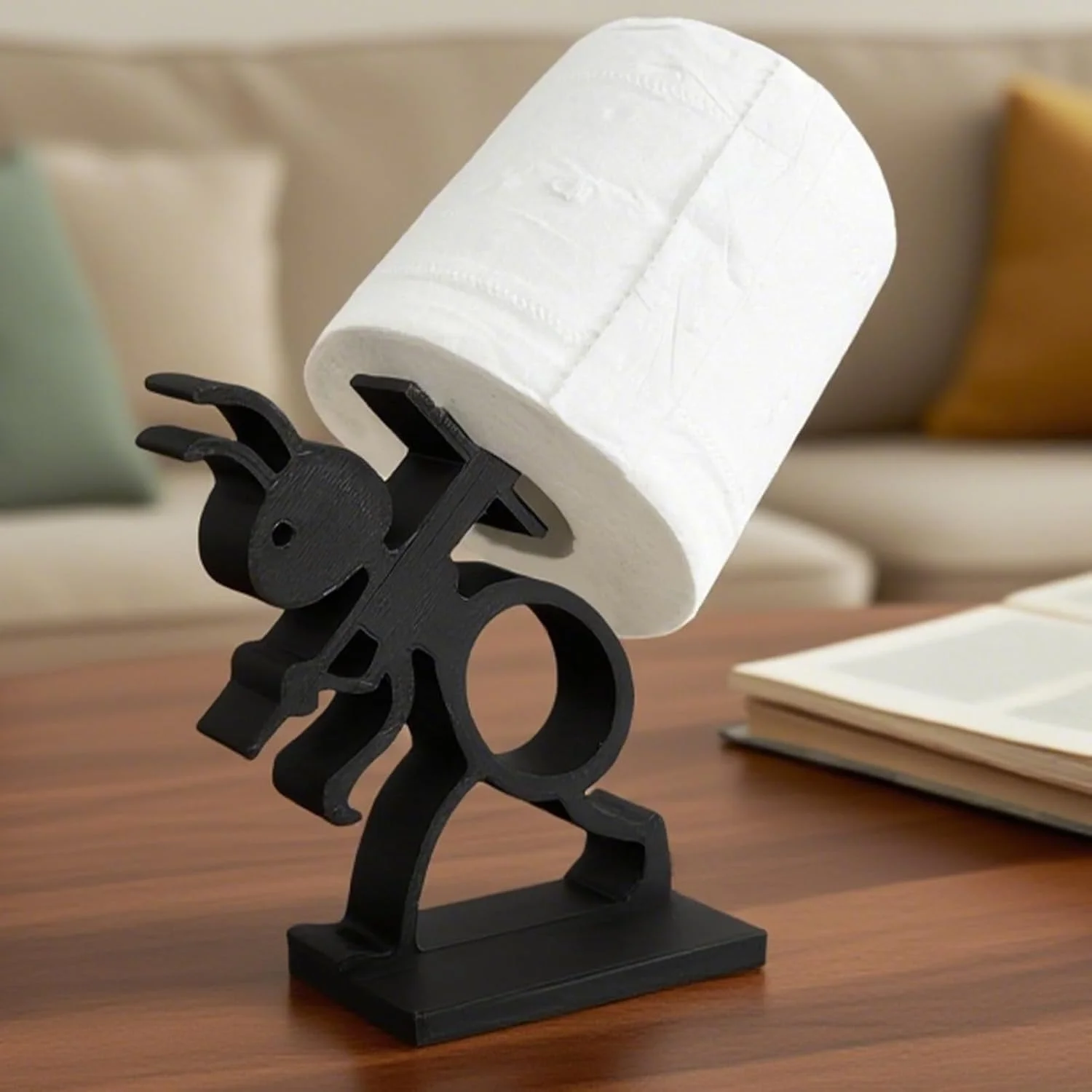 نگهدارنده کاغذ توالت | نگهدارنده استند حوله کاغذی - جا دستمال کاغذی ایستاده به شکل مورچه، سازمان دهنده و محل نگهداری برای آشپزخانه، اتاق خواب، هتل، آپارتمان و سرویس بهداشتی