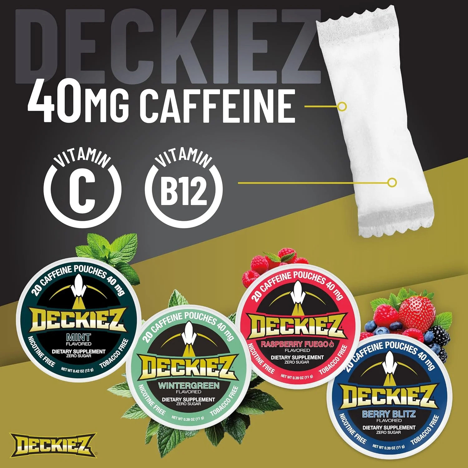 پدهای انرژی Deckiez، 5 قوطی (100 سروینگ)، مکمل کافئین بدون شکر، پدهای قهوه و جایگزین نوشیدنی انرژی زا، پدهای 50 میلی گرم کافئین، طعم وینترگرین (20 عدد (بسته 1 عددی)) پدهای انرژی Deckiez، 5 قوطی (100 سروینگ)، مکمل کافئین بدون شکر، پدهای قهوه و جایگزین نوشیدنی انرژی زا، پدهای 50 میلی گرم کافئین، طعم وینترگرین (20 عدد (بسته 1 عددی))