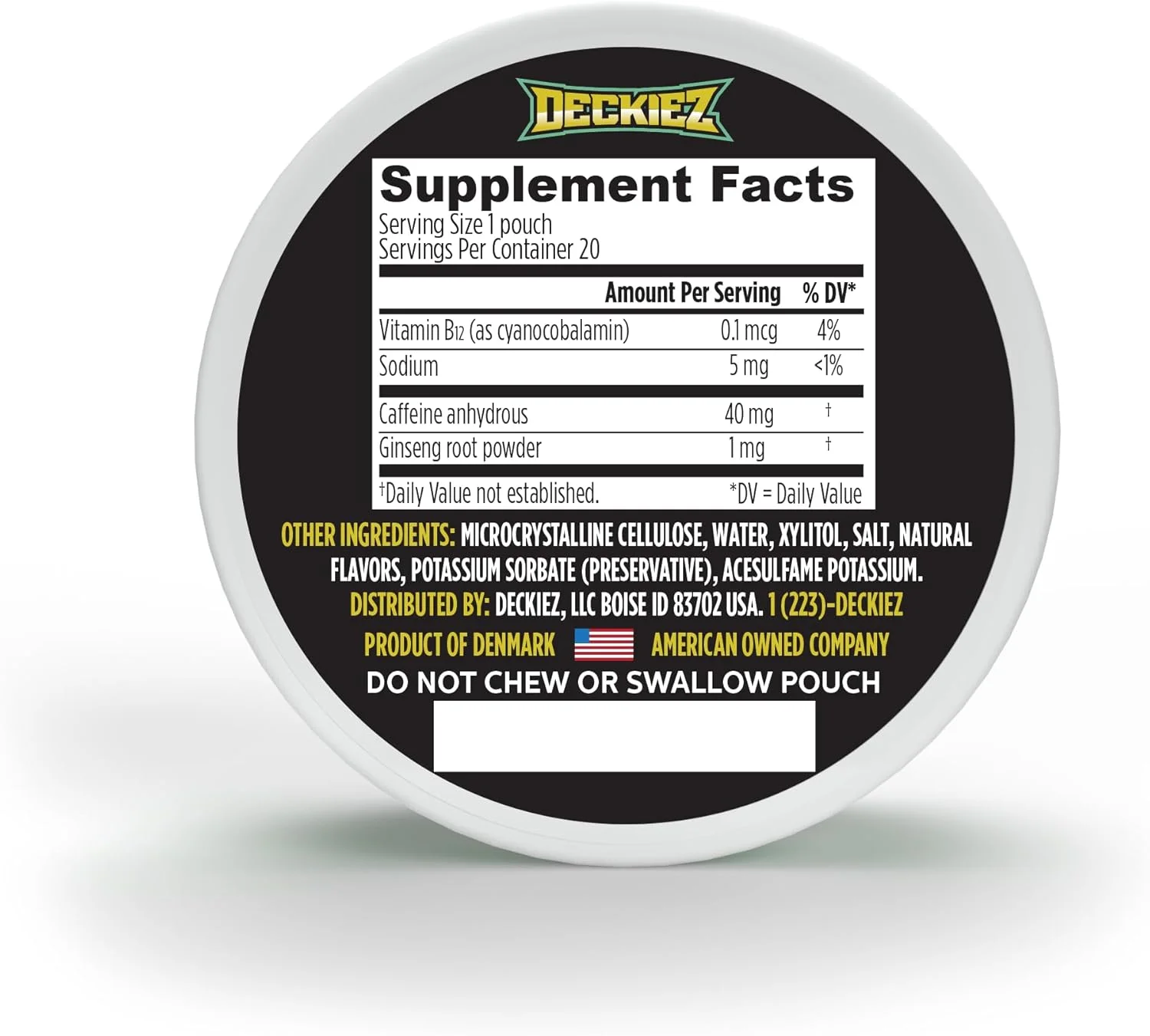 پدهای انرژی Deckiez، 5 قوطی (100 سروینگ)، مکمل کافئین بدون شکر، پدهای قهوه و جایگزین نوشیدنی انرژی زا، پدهای 50 میلی گرم کافئین، طعم وینترگرین (20 عدد (بسته 1 عددی)) پدهای انرژی Deckiez، 5 قوطی (100 سروینگ)، مکمل کافئین بدون شکر، پدهای قهوه و جایگزین نوشیدنی انرژی زا، پدهای 50 میلی گرم کافئین، طعم وینترگرین (20 عدد (بسته 1 عددی))