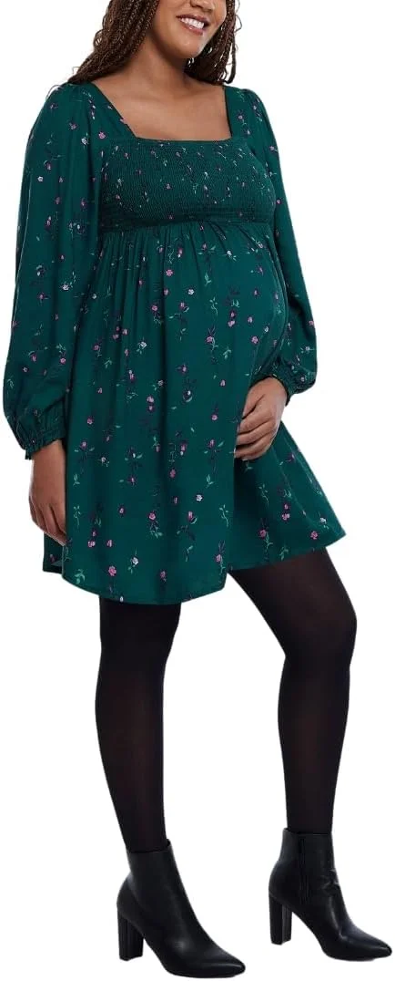 لباس بارداری زنانه آستین بلند مدل Smocked Babydoll Mini Dress Motherhood