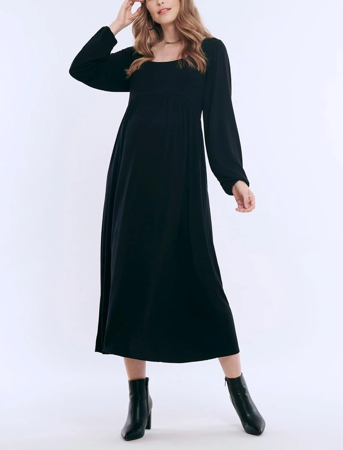 Motherhood Maternity womens Long Sleeve Empire Waist Maxi Pregnancy Dress Casual Dress Motherhood Maternity womens Long Sleeve Empire Waist Maxi Pregnancy Dress Casual Dress