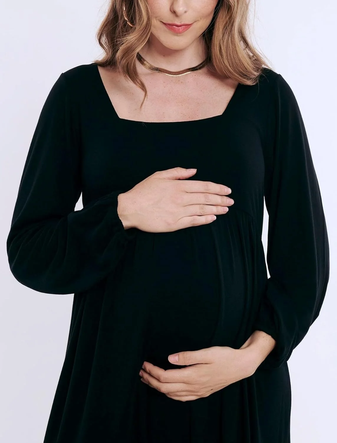 Motherhood Maternity womens Long Sleeve Empire Waist Maxi Pregnancy Dress Casual Dress Motherhood Maternity womens Long Sleeve Empire Waist Maxi Pregnancy Dress Casual Dress