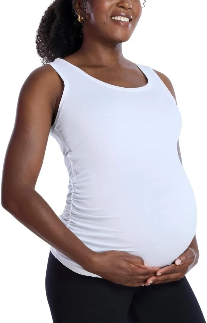 تاپ بارداری بدون آستین یقه گرد زنانه سایز بزرگ Motherhood Maternity
