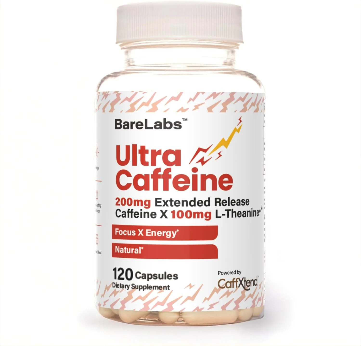 BareLabs Ultra Caffeine Nootropic Caffeine Complex Sustained Release Non-Crash & Natural Caffeine