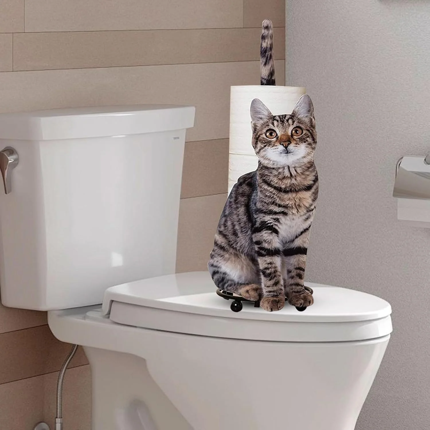 Toilet Paper Holder - Cat Theme Toilet Paper Holder Stand - Space-Saving Storage Rack, Vertical Decoration for Dormitory, Apartment, Hotel, Spa Centerl
