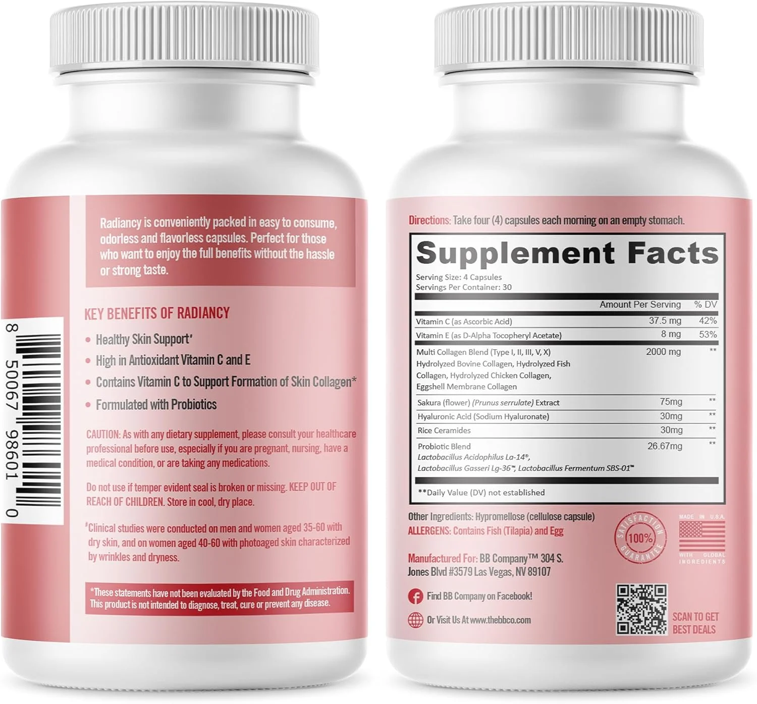 Better Body Co. Radiancy | Marine Collagen for Women, Skin Supplement for Dry Skin, pH Balance, l Health | Hyaluronic Acid, Probiotics, Vitamin C, L. Reuteri, Ceramides, Cherry Blossom Extract Better Body Co. Radiancy | Marine Collagen for Women, Skin Supplement for Dry Skin, pH Balance, l Health | Hyaluronic Acid, Probiotics, Vitamin C, L. Reuteri, Ceramides, Cherry Blossom Extract