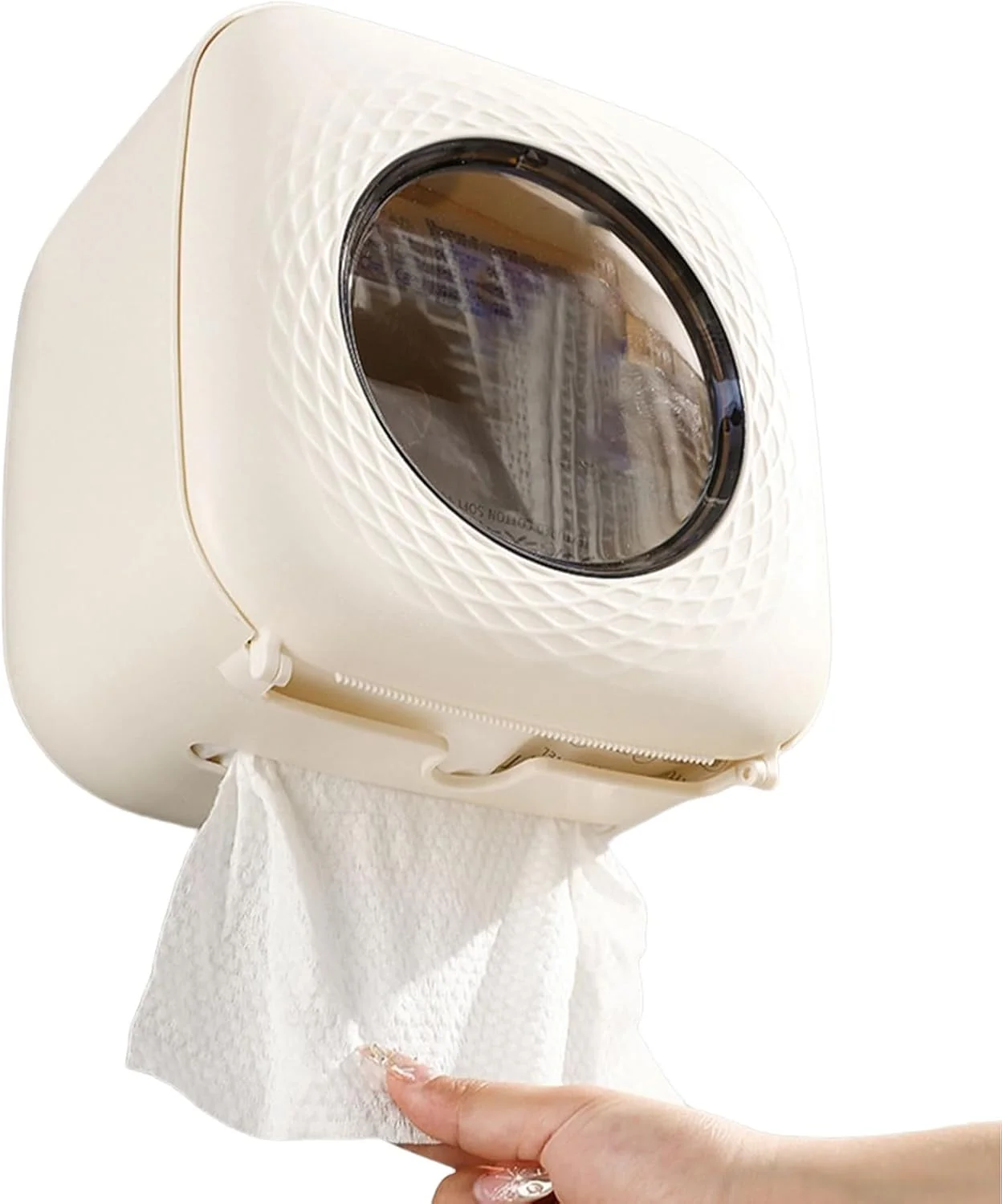 Toilet Paper Holder with Shelf - Toilet Paper Roll Dispenser for Bathroom,No Drilling Dustproof Organizer Box for Household Hotel Car Travel Living Room Kitchen