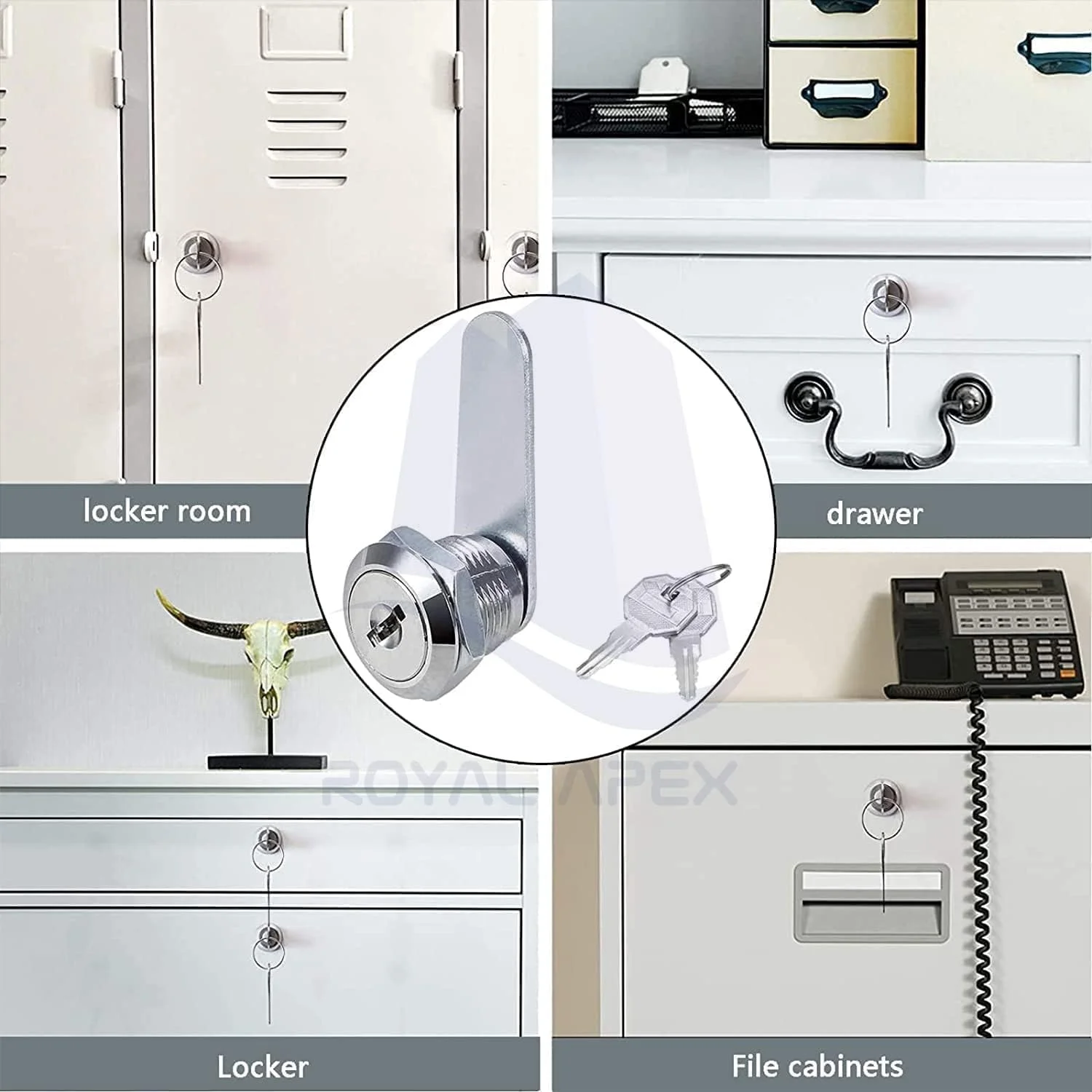 Royal Apex 2Pcs Cabinet Security Locks - Mailbox Twist Knob Lock with Keys Small Door Twist Lock Latches for Drawer Cupboard Post-box Lock etc Royal Apex 2Pcs Cabinet Security Locks - Mailbox Twist Knob Lock with Keys Small Door Twist Lock Latches for Drawer Cupboard Post-box Lock etc