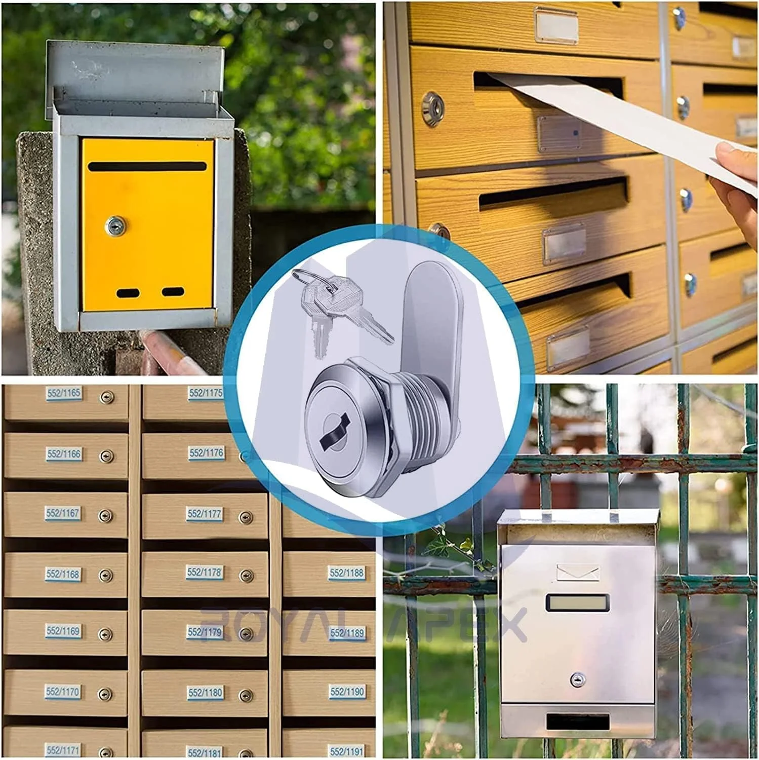 Royal Apex 2Pcs Cabinet Security Locks - Mailbox Twist Knob Lock with Keys Small Door Twist Lock Latches for Drawer Cupboard Post-box Lock etc Royal Apex 2Pcs Cabinet Security Locks - Mailbox Twist Knob Lock with Keys Small Door Twist Lock Latches for Drawer Cupboard Post-box Lock etc