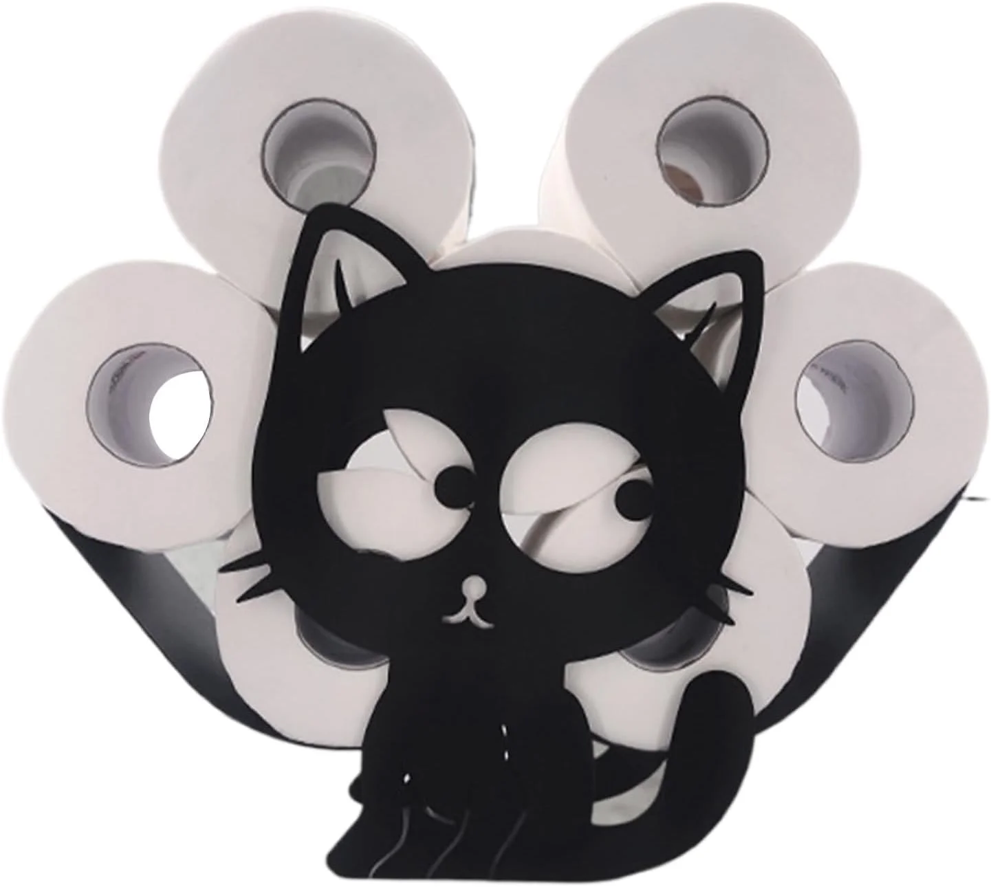 جا دستمال کاغذی طرح گربه، نگهدارنده رول آشپزخانه - پخش کننده تزئینی و خلاقانه برای پیشخوان، خانه روستایی، حمام، آشپزخانه، فضاهای کوچک، استفاده بهداشتی