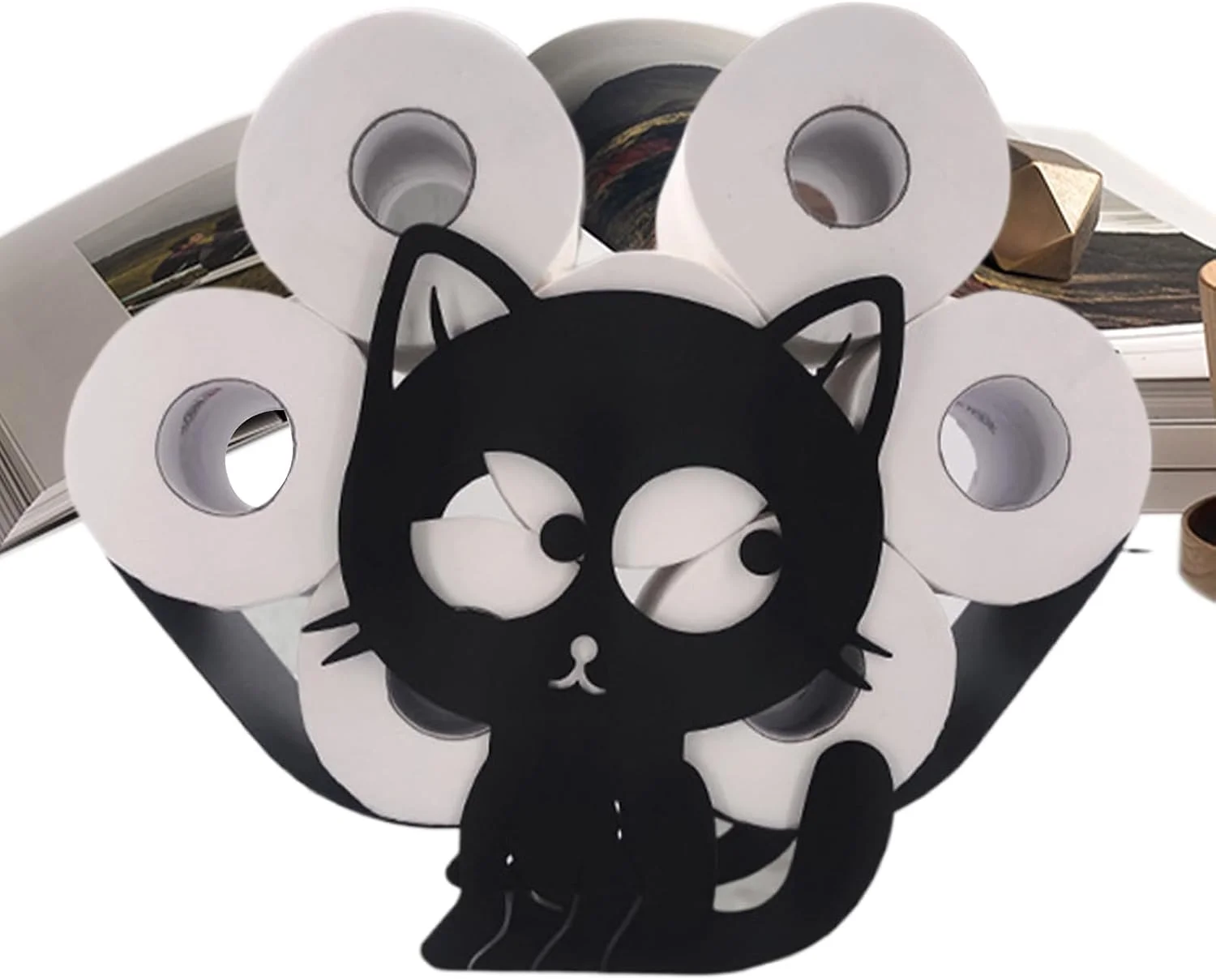 جا دستمال کاغذی طرح گربه | جا حوله کاغذی حیوانات خنده دار - پخش کننده تزئینی و خلاقانه برای استفاده بهداشتی در آشپزخانه، حمام، پیشخوان، کلبه، فضاهای کوچک، خانه های روستایی