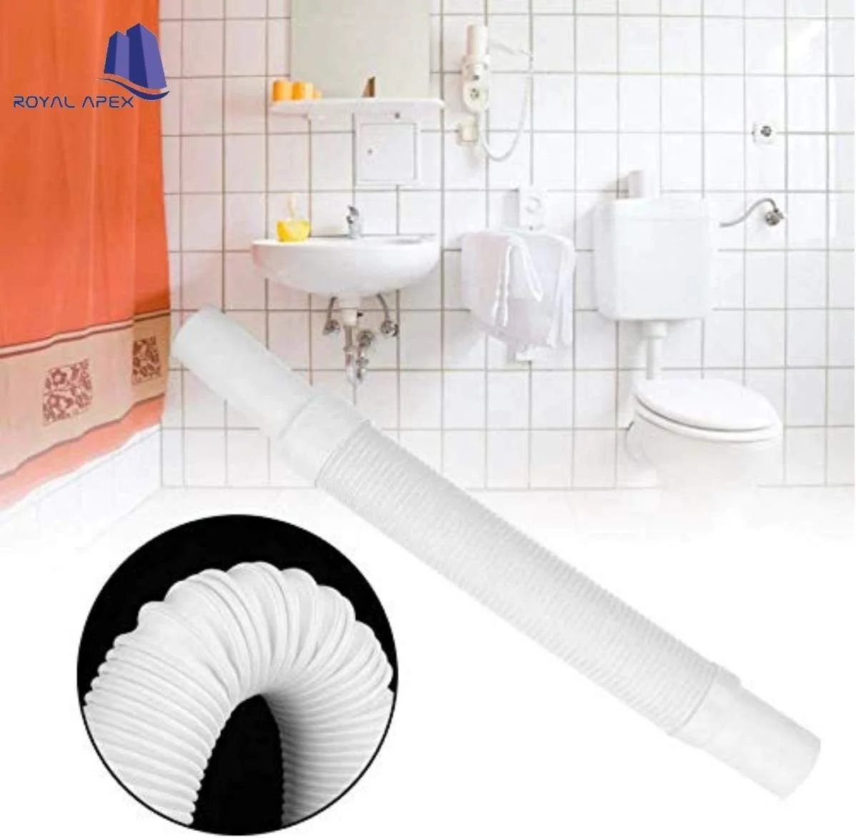 لوله خرطومی تخلیه انعطاف پذیر رویال اپکس، مناسب برای حمام، روشویی و سینک ظرفشویی (1-1/4 اینچ) لوله خرطومی تخلیه انعطاف پذیر رویال اپکس، مناسب برای حمام، روشویی و سینک ظرفشویی (1-1/4 اینچ)