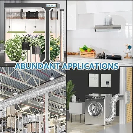 لوله خرطومی آلومینیومی انعطاف پذیر رویال اپکس برای خط تخلیه هوا، خط تهویه مطبوع (6 اینچ (2 بست)) لوله خرطومی آلومینیومی انعطاف پذیر رویال اپکس برای خط تخلیه هوا، خط تهویه مطبوع (6 اینچ (2 بست))