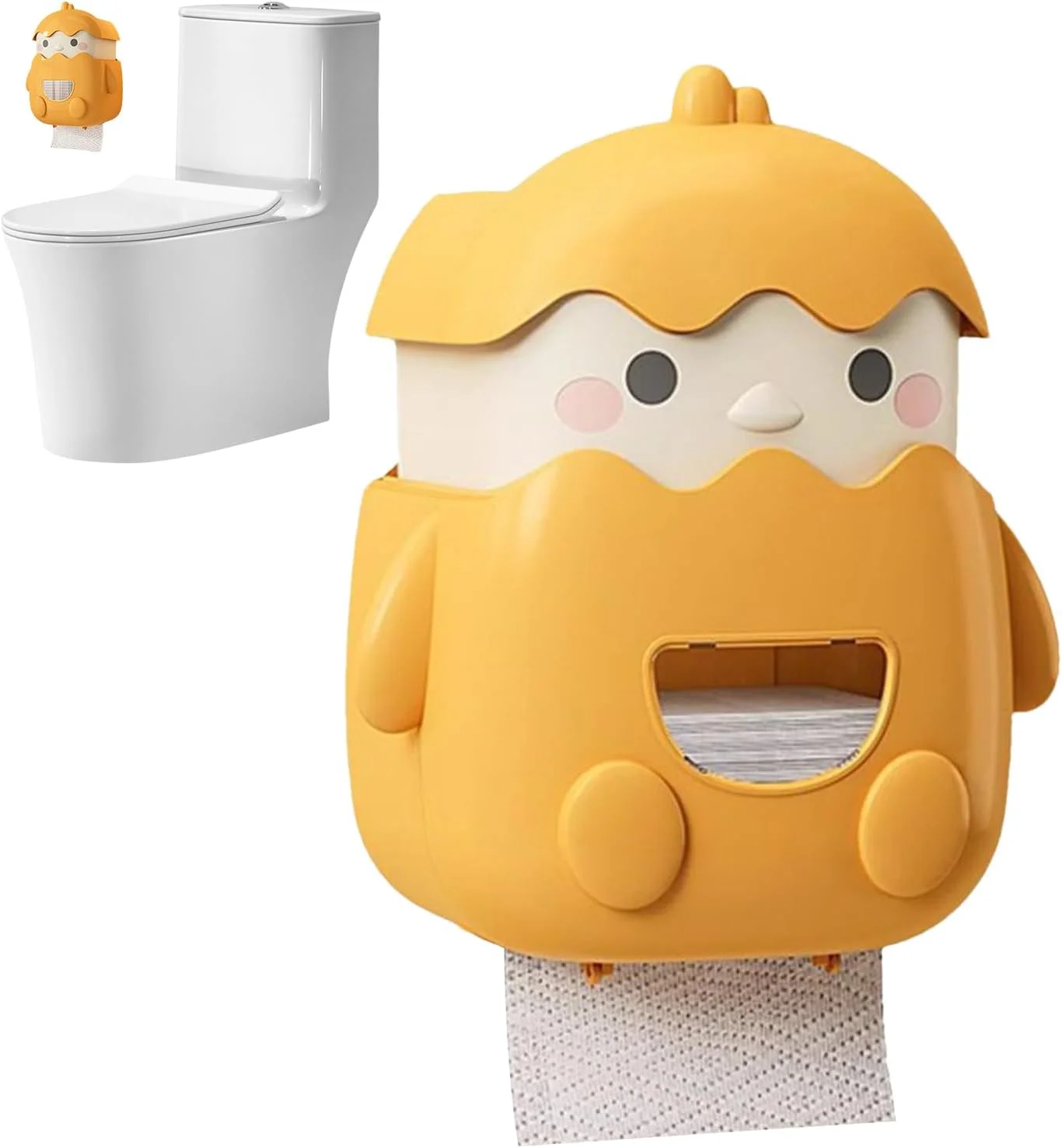 جا دستمال کاغذی توالت - جا دستمال مرطوب دیواری، محفظه نگهداری دستمال کاغذی بدون نیاز به سوراخ کاری برای میز کار، ورودی، اتاق نشیمن، آشپزخانه، حمام