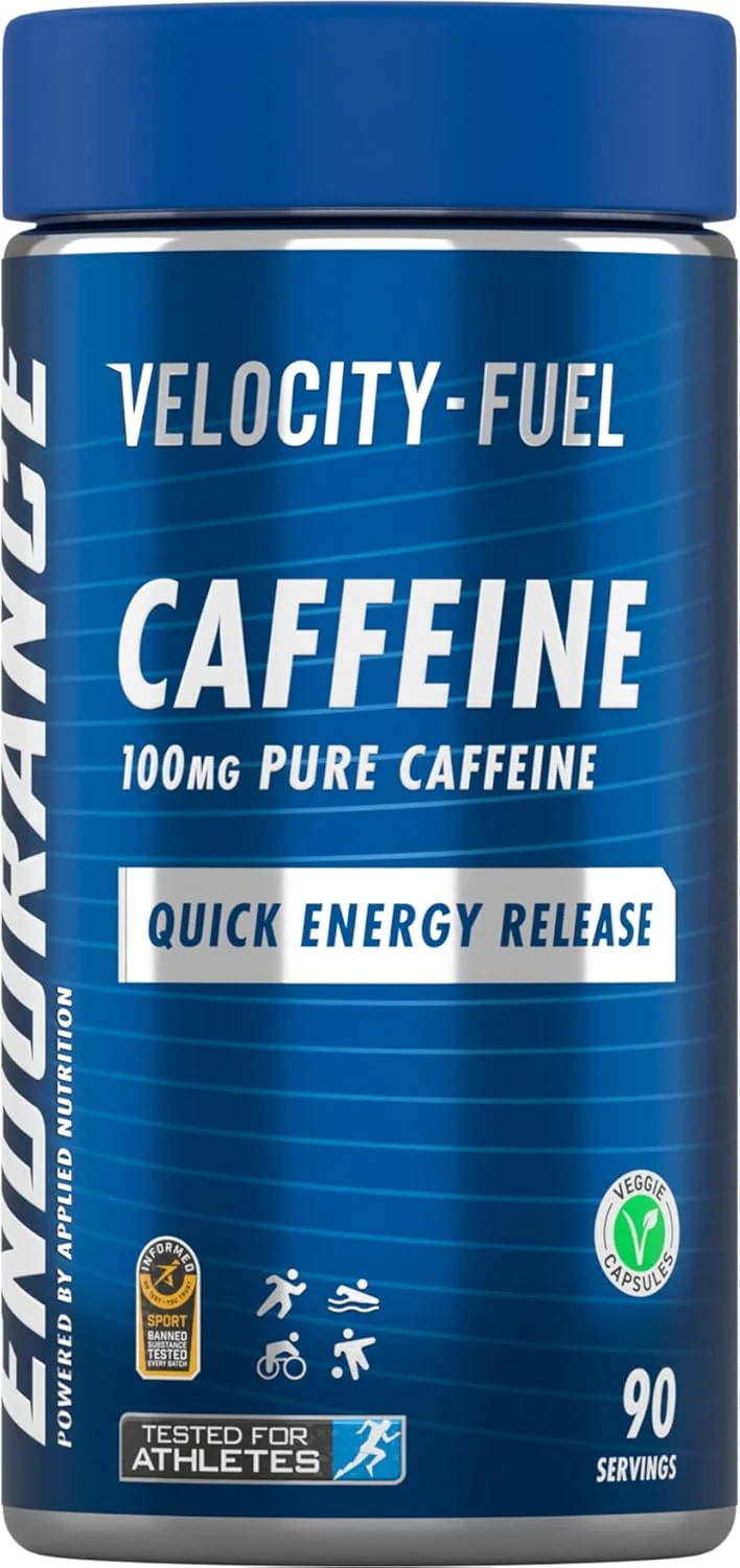 کپسول های کافئین استقامتی اپلاید نوتریشن 100 میلی گرم - کافئین خالص Velocity-Fuel، آزادسازی سریع انرژی، افزایش هوشیاری، تمرکز، افزایش عملکرد استقامتی، کپسول های گیاهی، 90 سروینگ