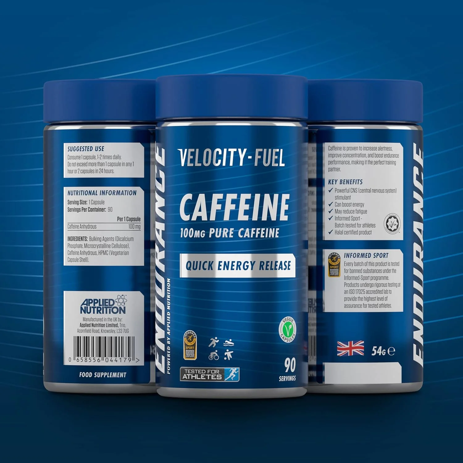 کپسول های کافئین استقامتی اپلاید نوتریشن 100 میلی گرم - کافئین خالص Velocity-Fuel، آزادسازی سریع انرژی، افزایش هوشیاری، تمرکز، افزایش عملکرد استقامتی، کپسول های گیاهی، 90 سروینگ کپسول های کافئین استقامتی اپلاید نوتریشن 100 میلی گرم - کافئین خالص Velocity-Fuel، آزادسازی سریع انرژی، افزایش هوشیاری، تمرکز، افزایش عملکرد استقامتی، کپسول های گیاهی، 90 سروینگ