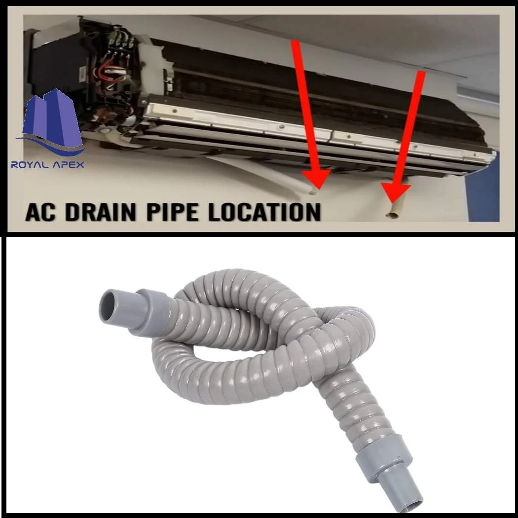 Royal Apex Flexible PVC Hose with Foam Film Inside Air Conditioner Drain Hose Pipe Grey 1 Meter. Royal Apex Flexible PVC Hose with Foam Film Inside Air Conditioner Drain Hose Pipe Grey 1 Meter.