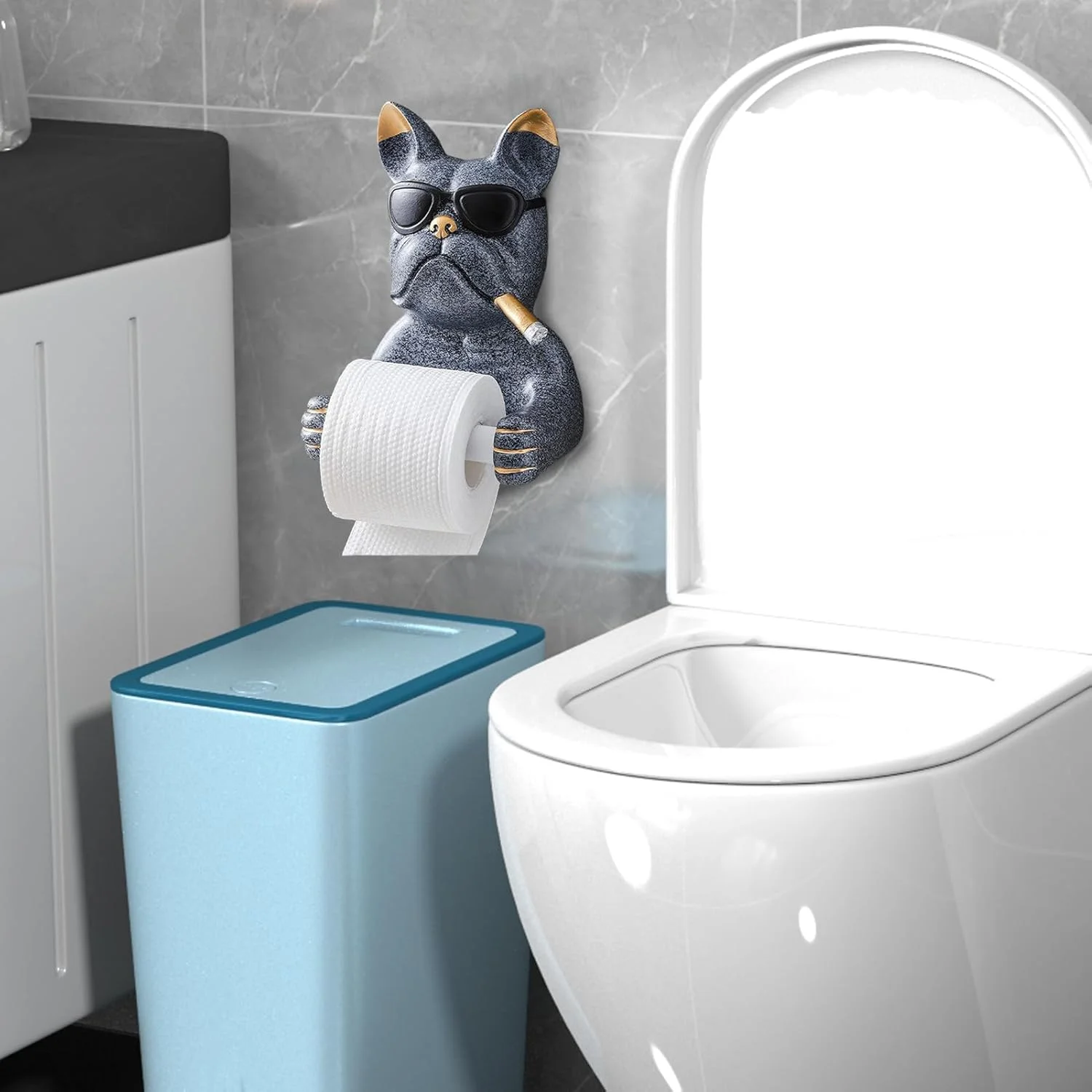 Toilet Paper Holder,Cute Dog Toilet Paper Roll Holder - Bathrooms Tissue Stand for Hotel Restaurant Offices Reading Room Boat Cabin