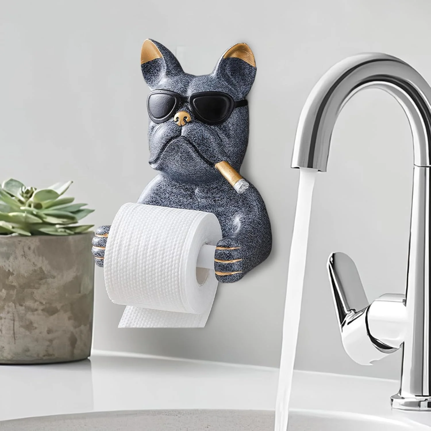 Toilet Paper Holder,Cute Dog Toilet Paper Roll Holder - Bathrooms Tissue Stand for Hotel Restaurant Offices Reading Room Boat Cabin