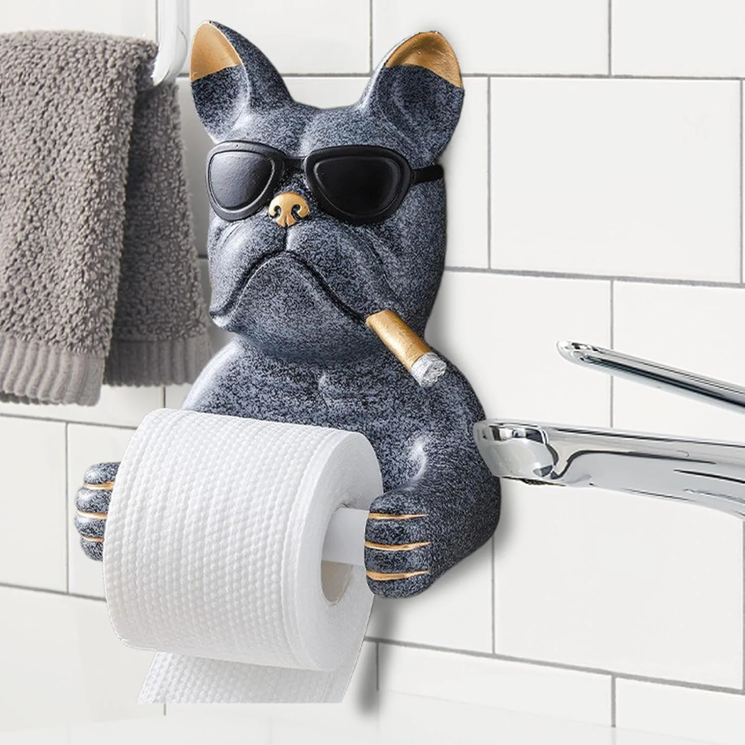 Toilet Paper Holder - Wall Mount Cute Toilet Tissue Holder,Bathroom Hardware for Bathrooms Small Space Home Family Hotel Boat Cabin Closet Reading Room Sheep Farm