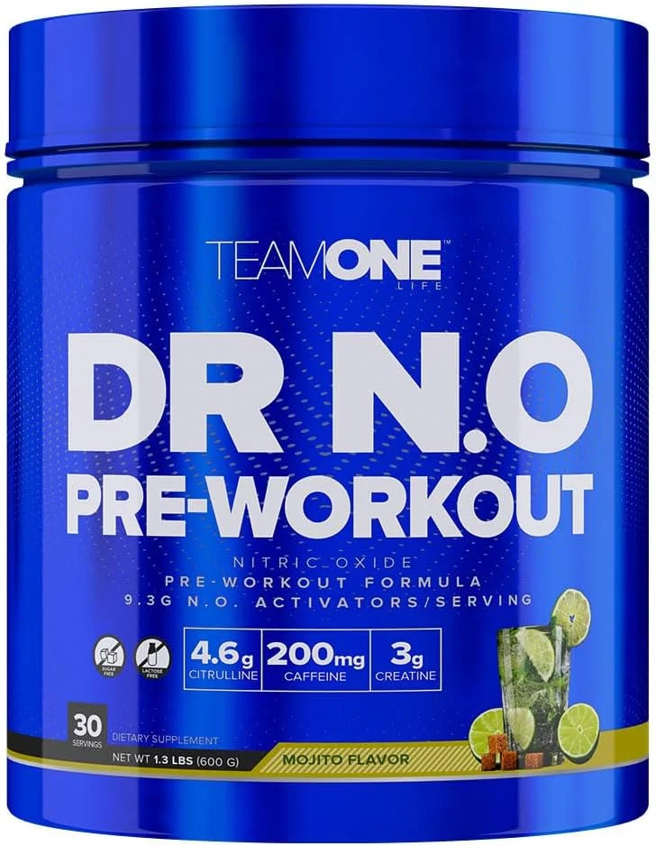 مکمل قبل از تمرین تیم وان دکتر N.O - تقویت کننده نهایی نیتریک اکسید برای سطوح انرژی و استقامت، ترکیبی از آمینو اسیدها برای ریکاوری و عملکرد عضلات. (طعم موهیتو، 30 سروینگ)