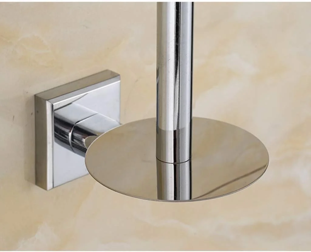 نگهدارنده کاغذ توالت - نگهدارنده رول توالت چسبی بدون نیاز به سوراخکاری برای حمام، استیل ضد زنگ برس خورده