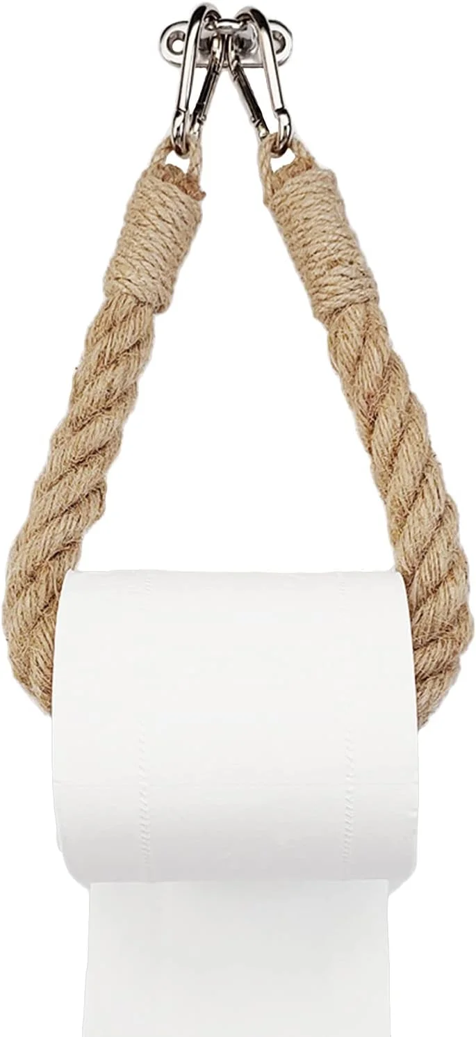 جای دستمال توالت LIU - نگهدارنده حوله دیواری طنابی به سبک دریایی برای دکوراسیون آشپزخانه و حمام خانه های روستایی